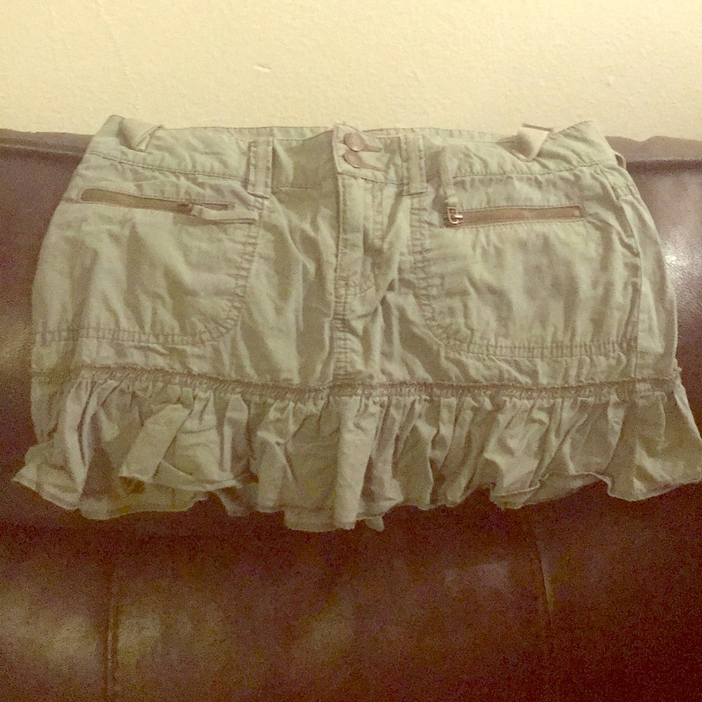 Army green skirt